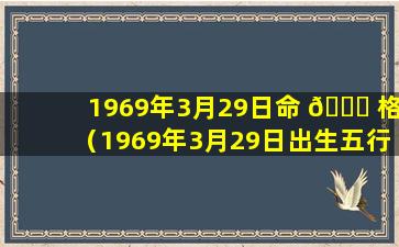 1969年3月29日命 🐎 格（1969年3月29日出生五行缺什么）